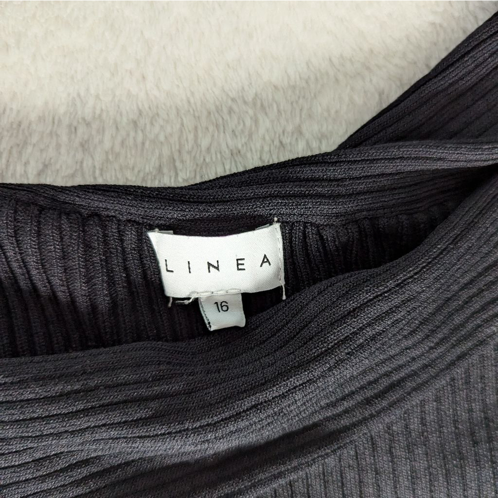 Linea Black Ribbed Dress- Size 16 - Picture 3 of 9